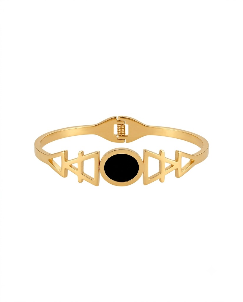 Geometric Onyx Bangle